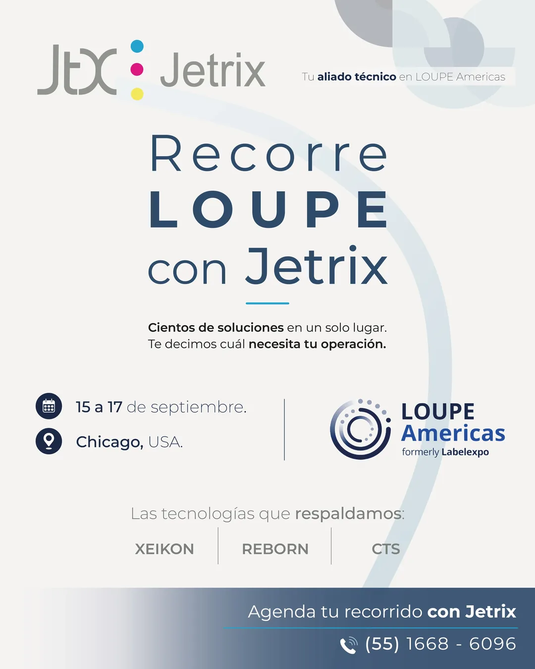 Invitación de Jetrix para recorrer LOUPE Americas en Chicago.