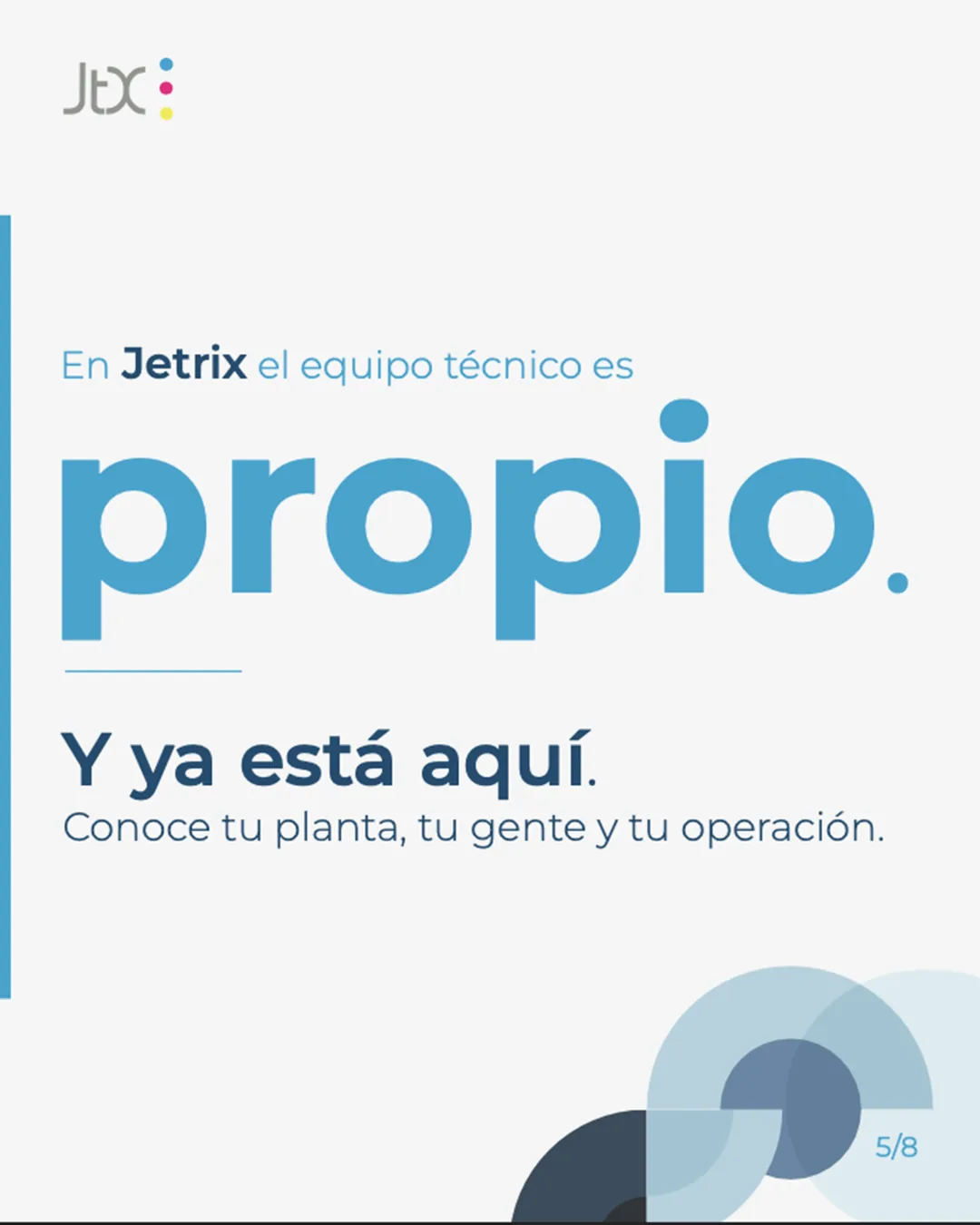 Publicación de Jetrix: en Jetrix el equipo técnico es propio.