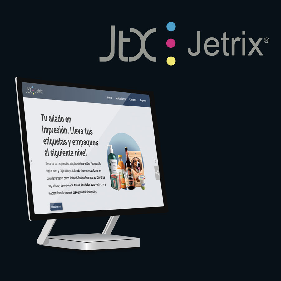 Mockup del Hero Section que diseñó Exvi Solutions para Jetrix