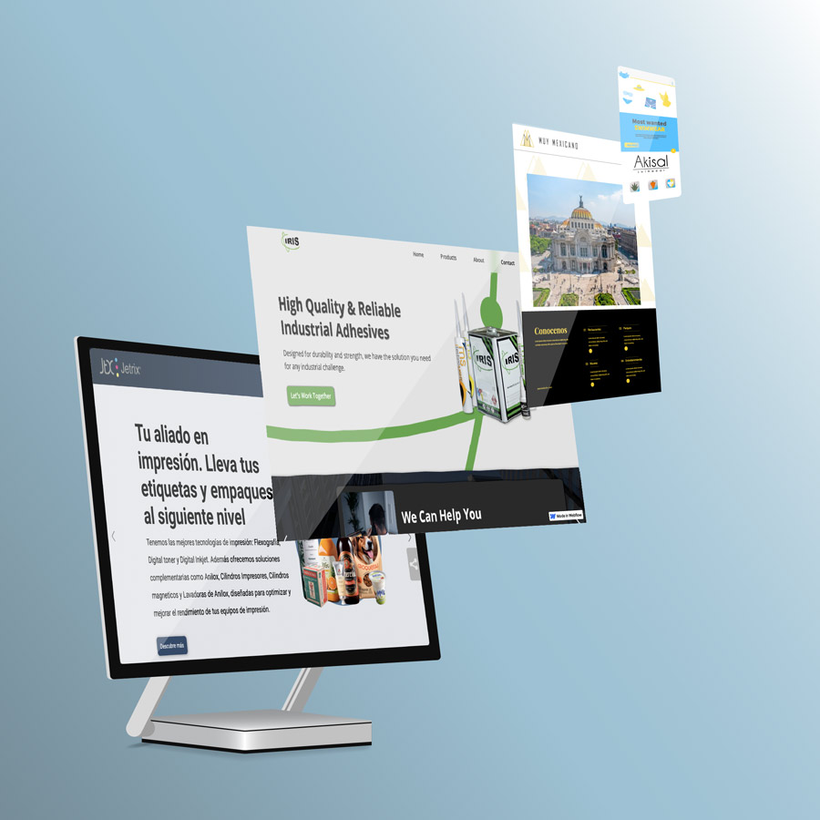 Diversas páginas web que ha diseñado Exvi Solutions