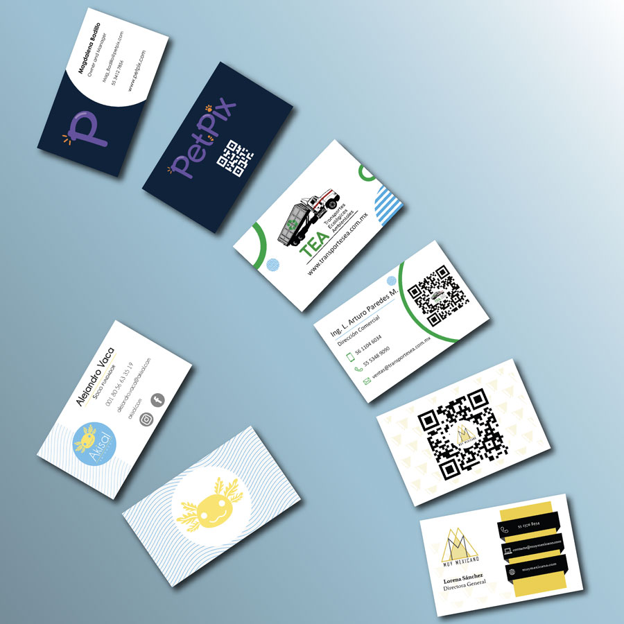 Varias tarjetas de presentación diseñadas por Exvi Solutions