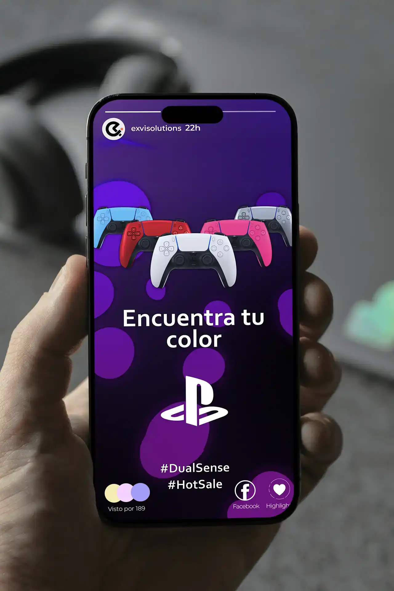 Historia de instagram para Playstation creada por Exvi Solutions