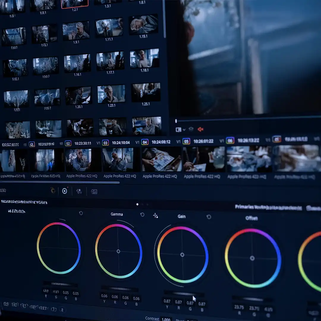 Mesa de trabajo para edición de video que realiza Exvi Solutions